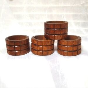 Wood Napkin Rings Set of 4
